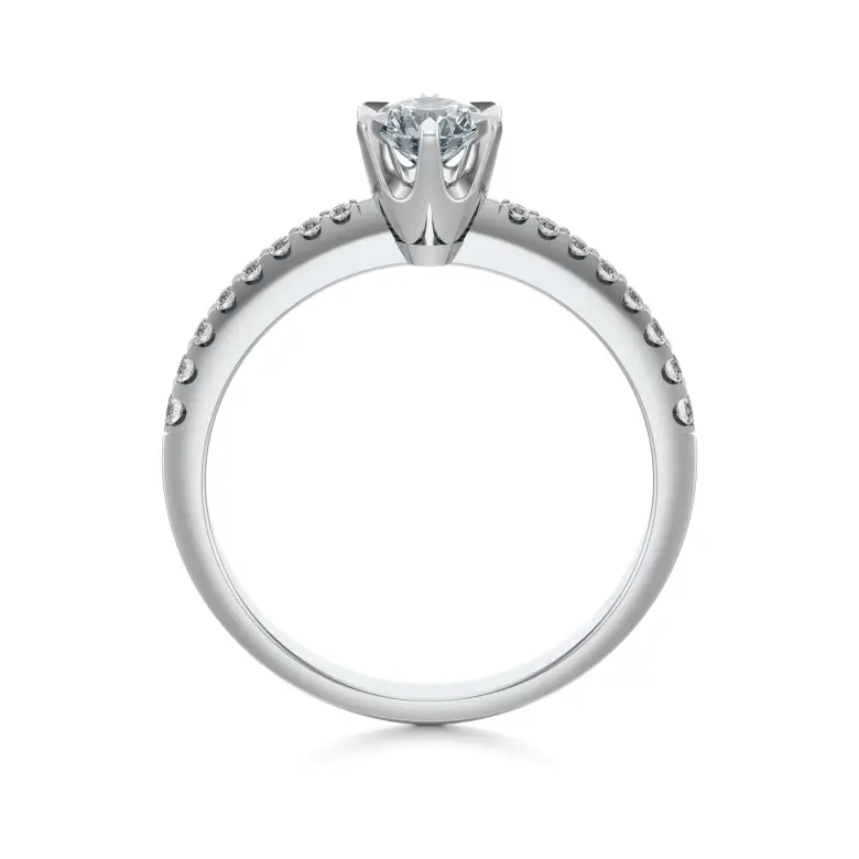 Pierścionek białe złoto z diamentami